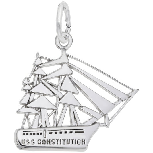 USS Constitution Charm - Metal - Sterling Silver