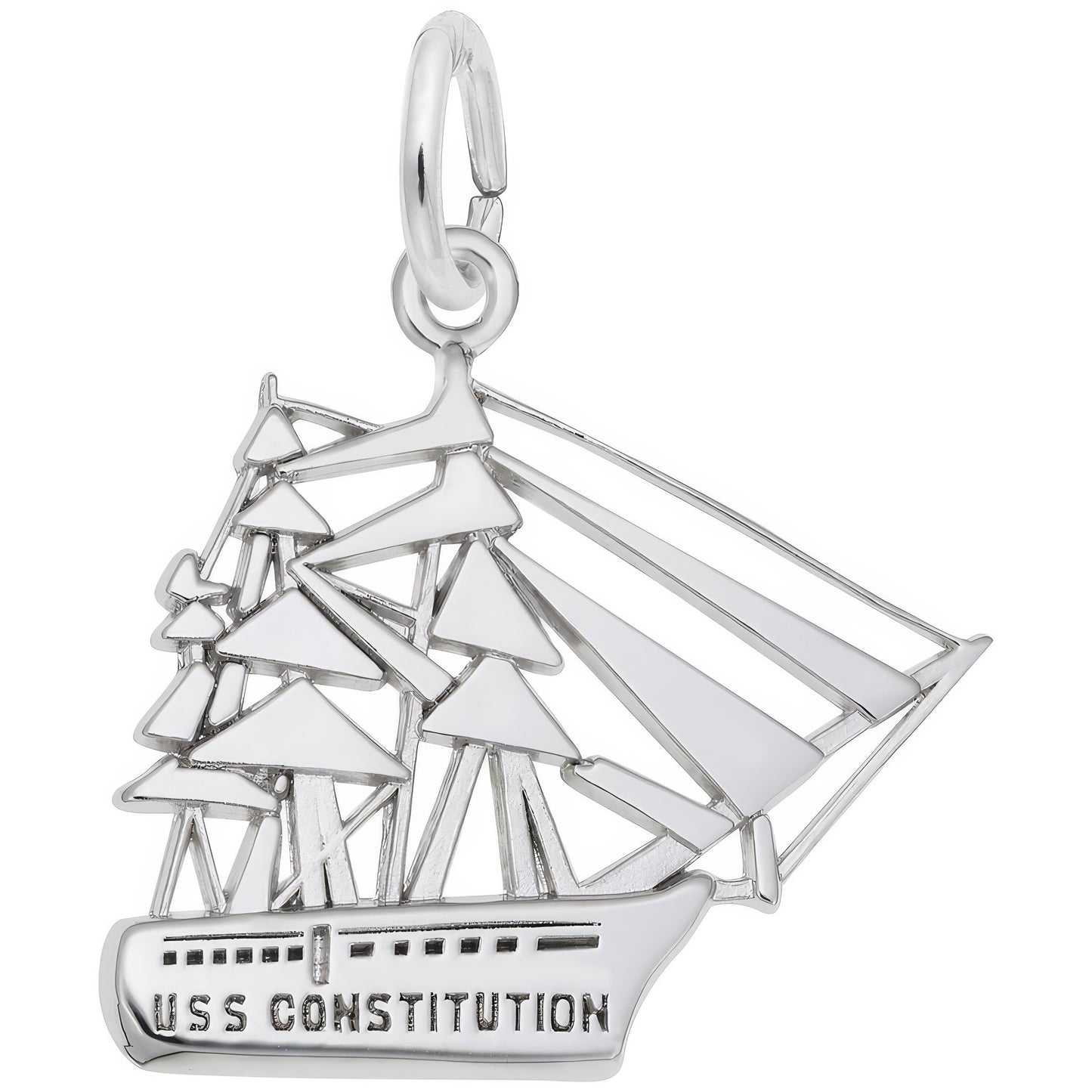 USS Constitution Charm - Metal - Sterling Silver