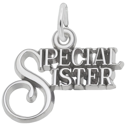 Sterling Silver Special Sister Charm - 12mm x 19mm
