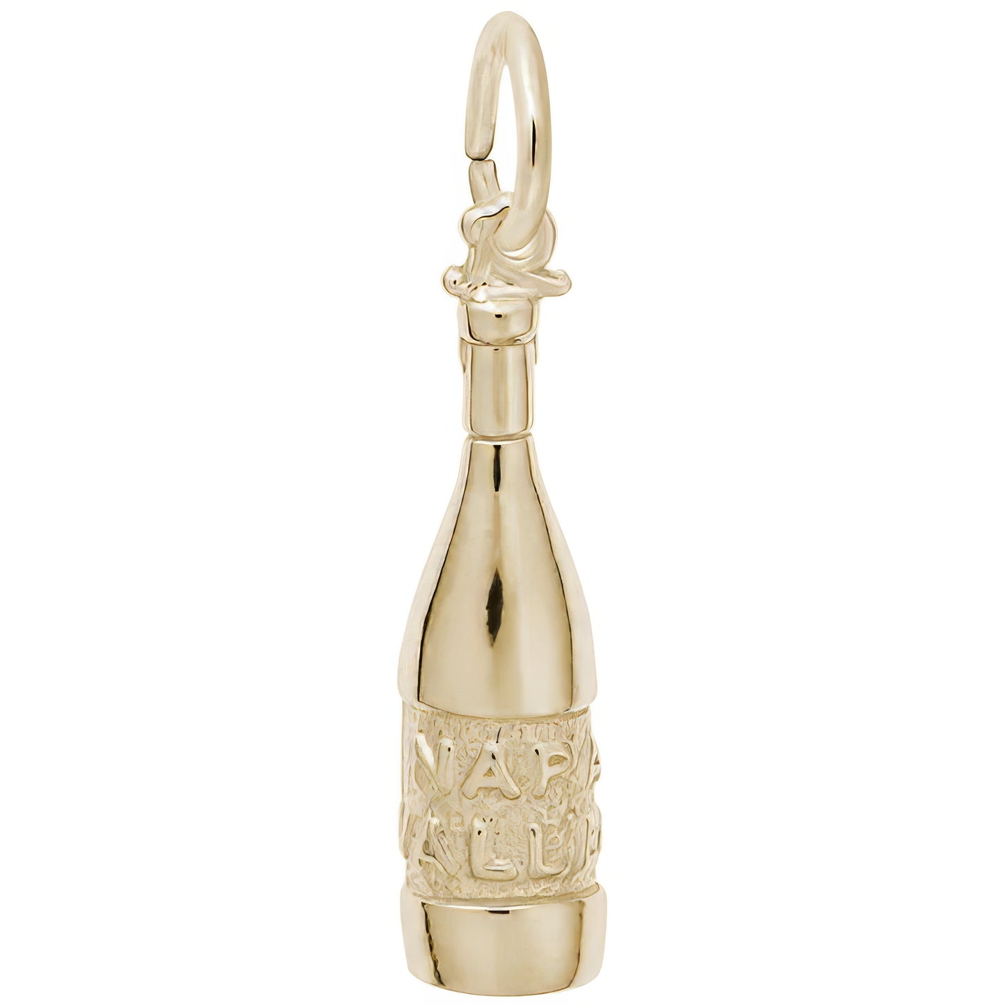 Sterling Silver Napa Valley Wine Bottle Charm - 23mm x 6mm