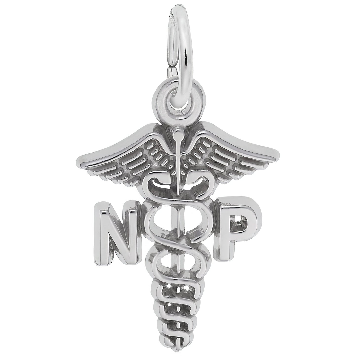 Sterling Silver Nurse Practitioner Charm - 16mm x 14mm