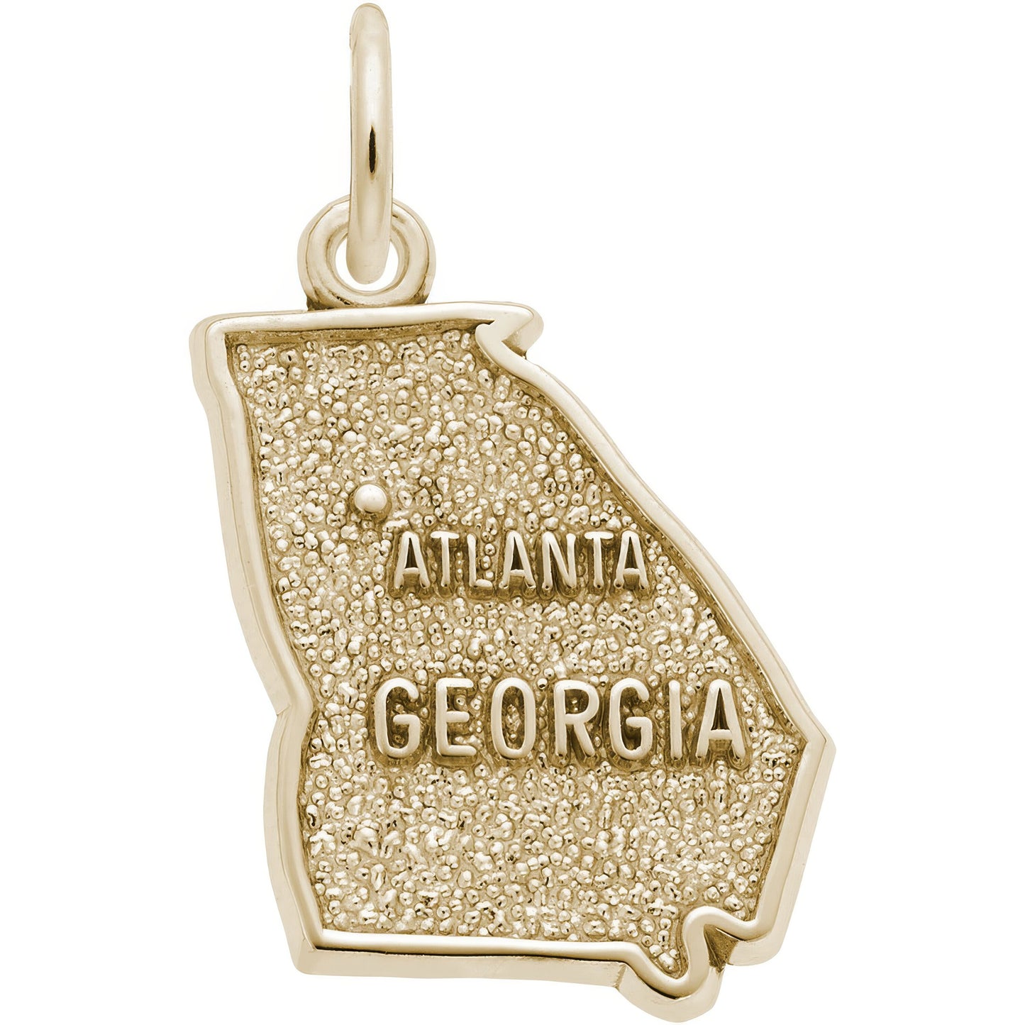 Atlanta Georgia Map Charm - Metal - Sterling Silver