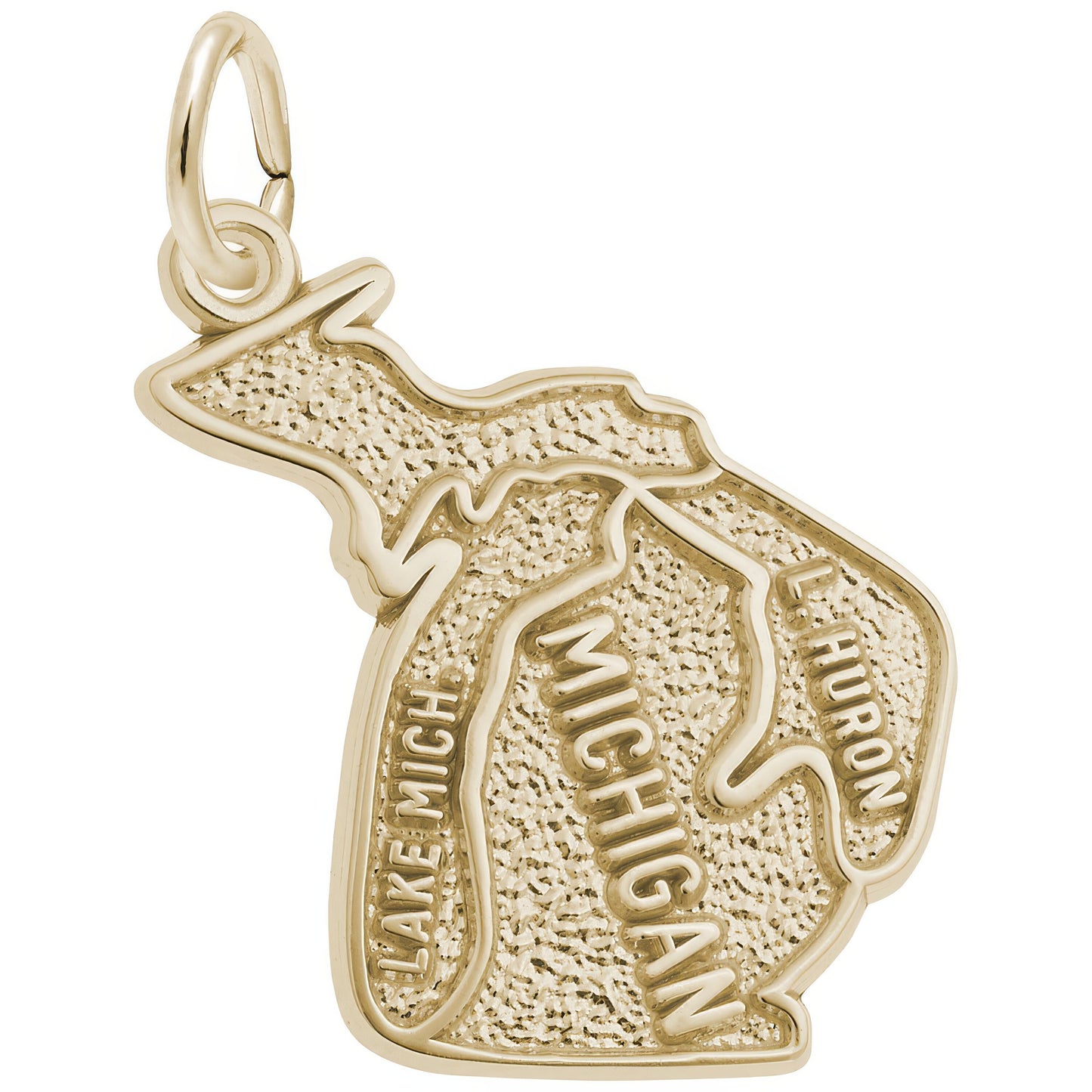 Michigan Map Charm - Metal - Sterling Silver