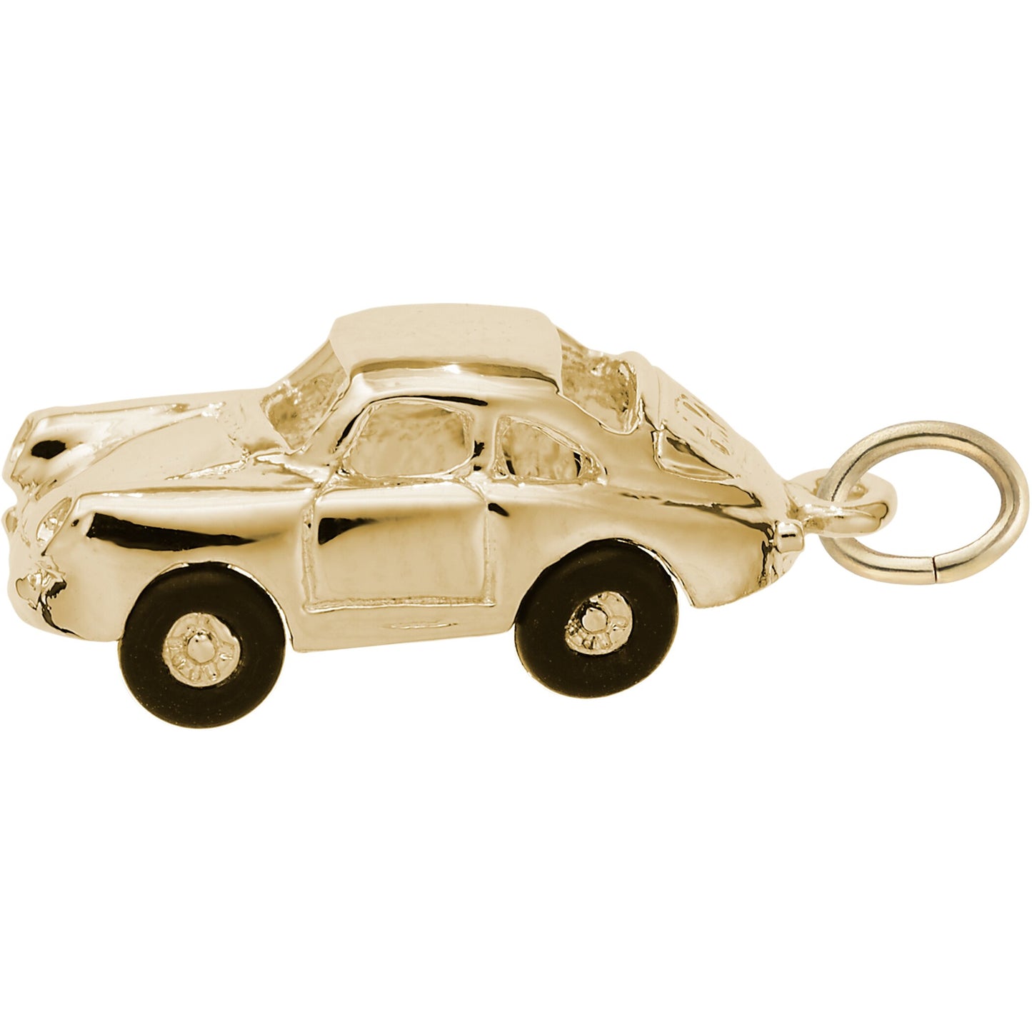 Small German Sports Car Charm - Metal - Sterling Silver