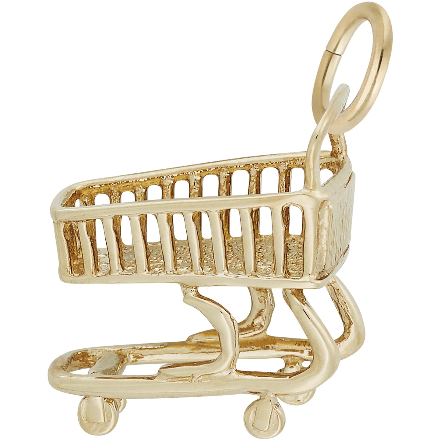 Shopping Cart Charm - Metal - Sterling Silver