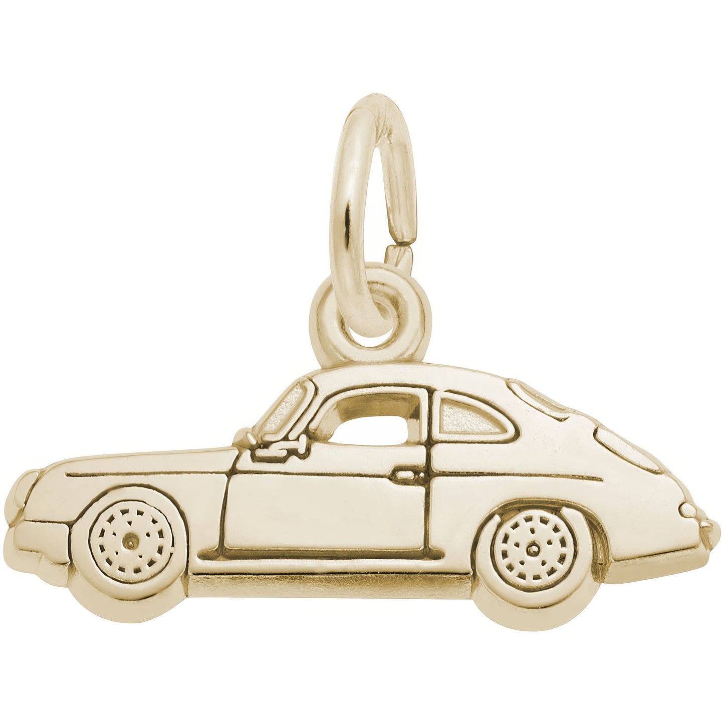 Flat Classic German Sports Car Charm - Metal - Sterling Silver