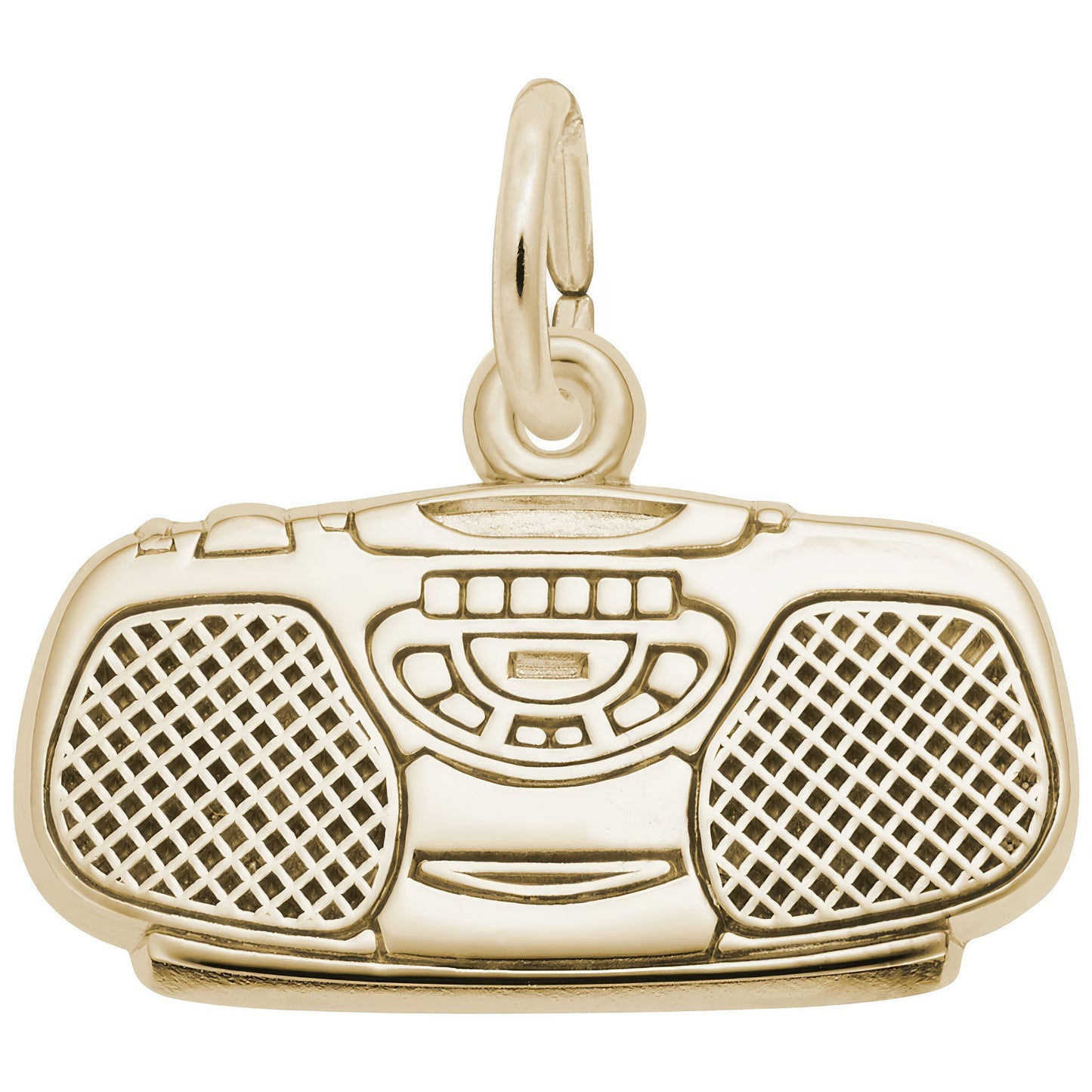 Boom Box Charm - Metal - Sterling Silver