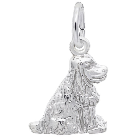 Sterling Silver Cocker Spaniel Charm - 12mm x 10mm