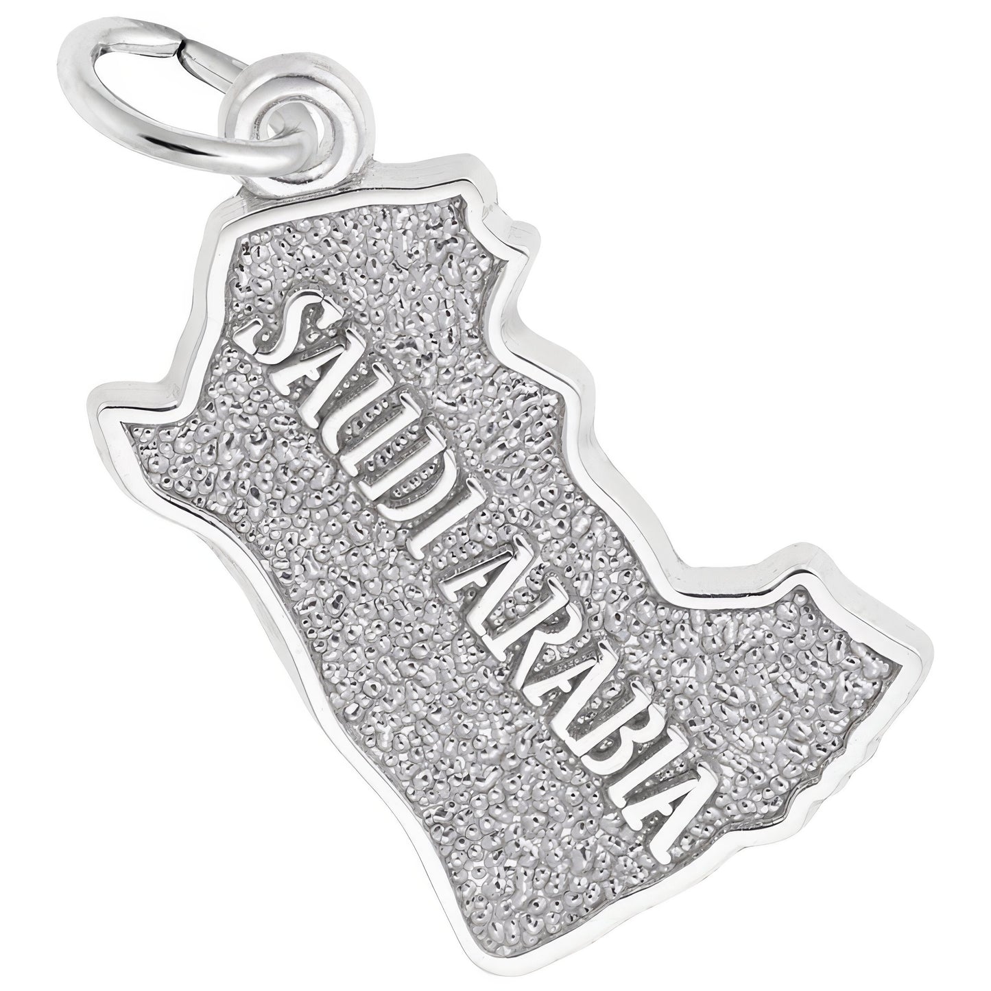 Saudi Arabia Map Charm - Metal - Sterling Silver