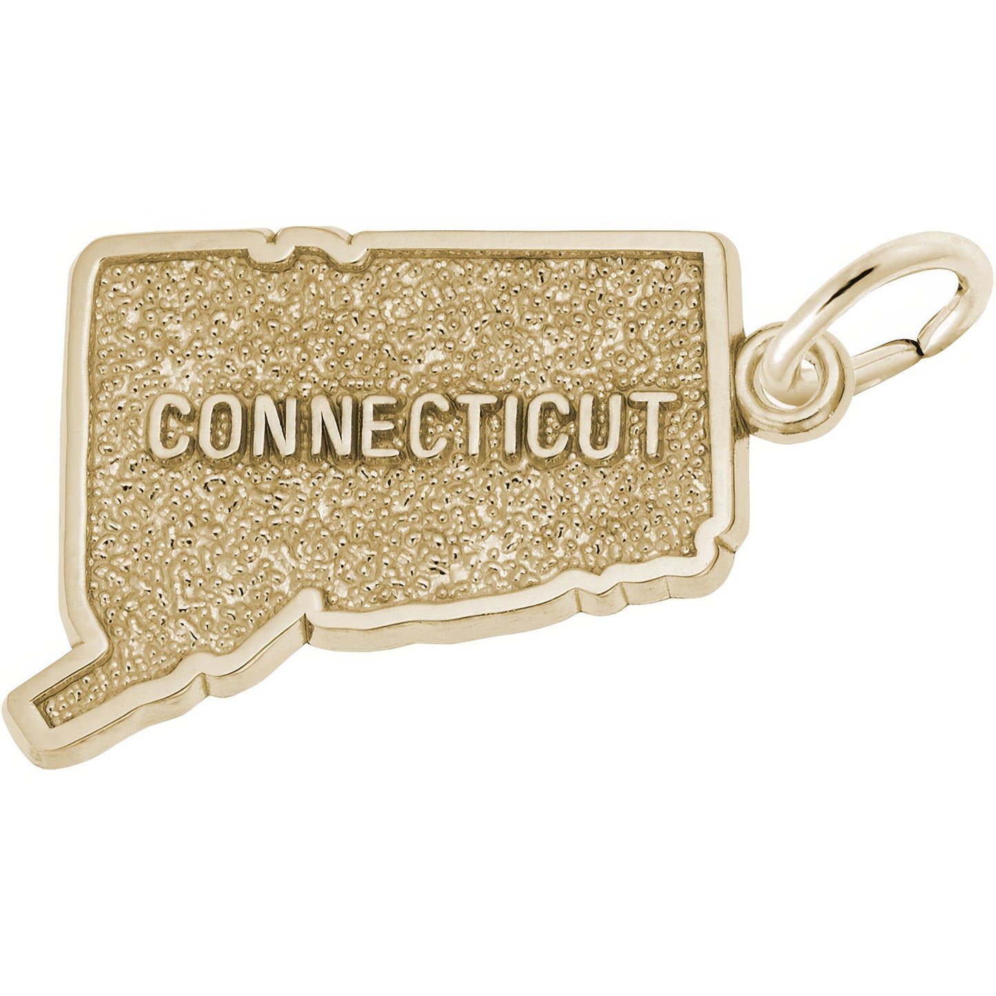Connecticut Map Charm - Metal - Sterling Silver