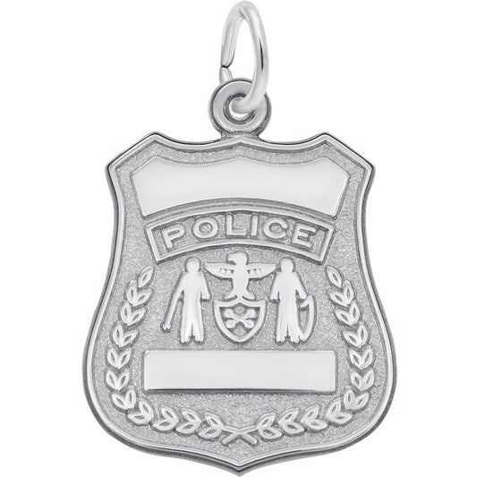 Sterling Silver Police Badge Charm