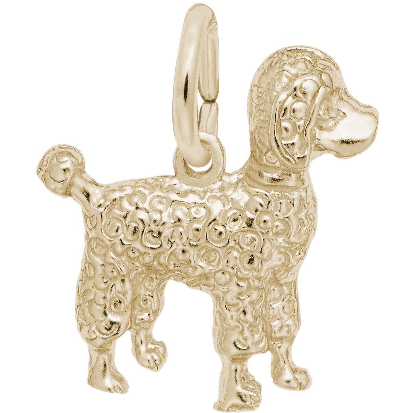 Small Poodle Dog Charm - Metal - Sterling Silver