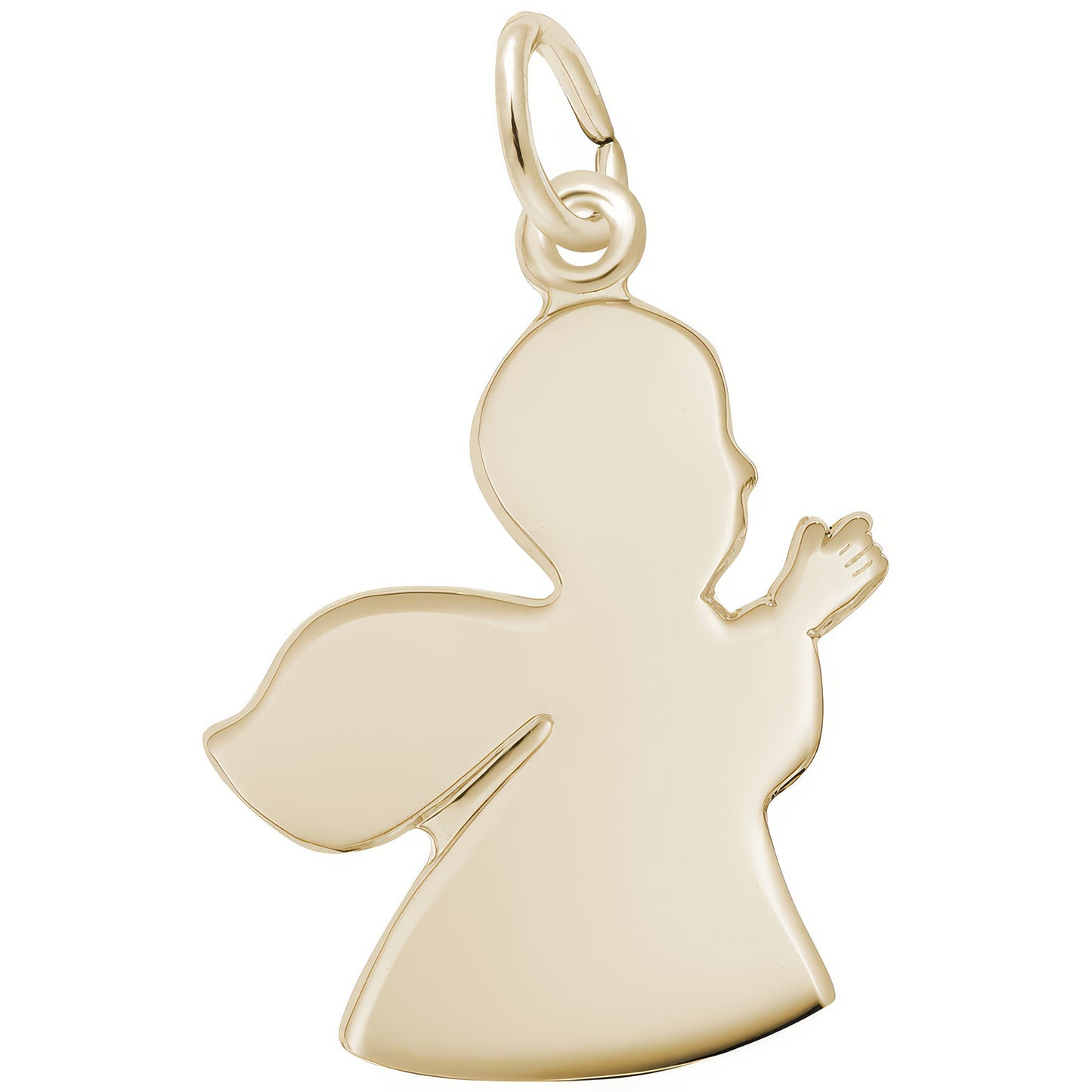 Large Guardian Angel Charm - Metal - Sterling Silver