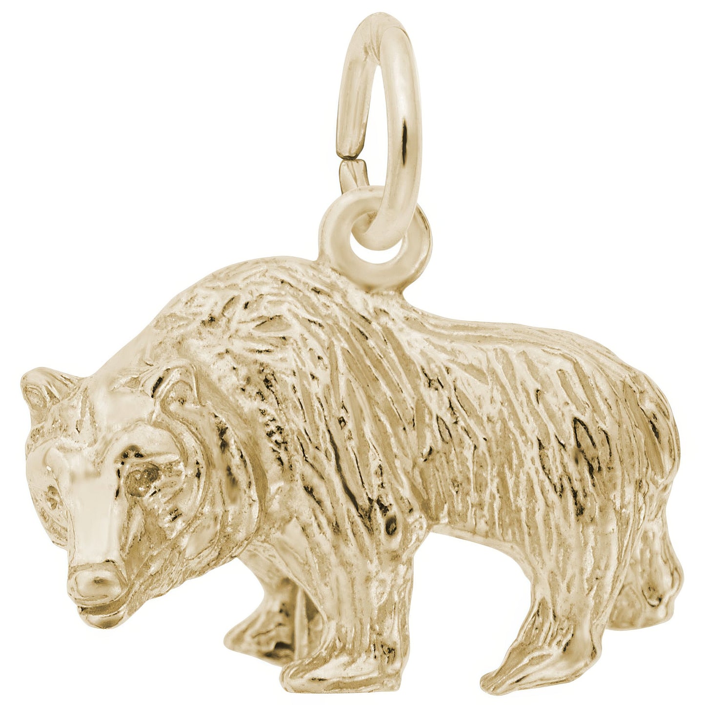 Sterling Silver Grizzly Bear Charm - 12mm x 17mm