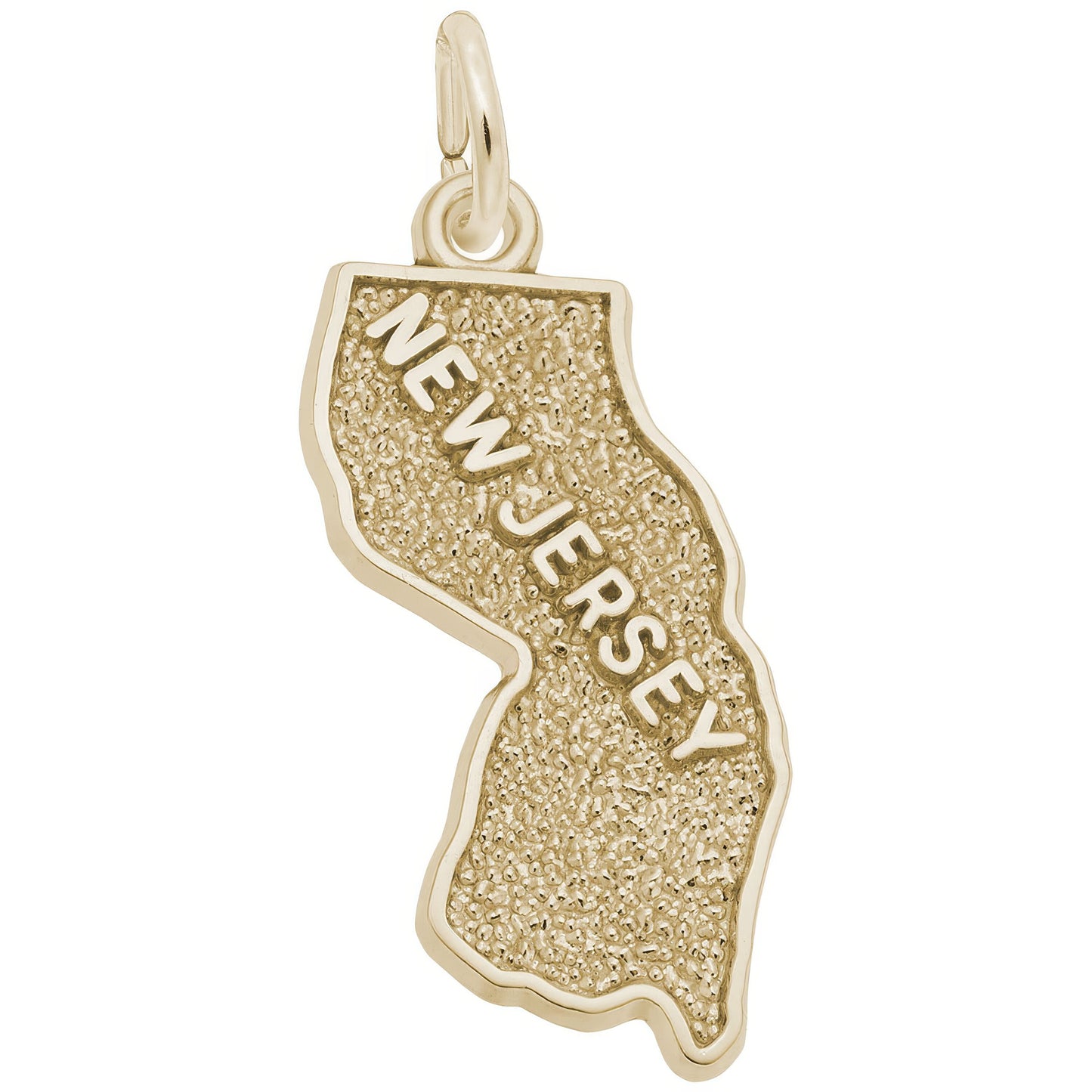 New Jersey Map Charm - Metal - Sterling Silver