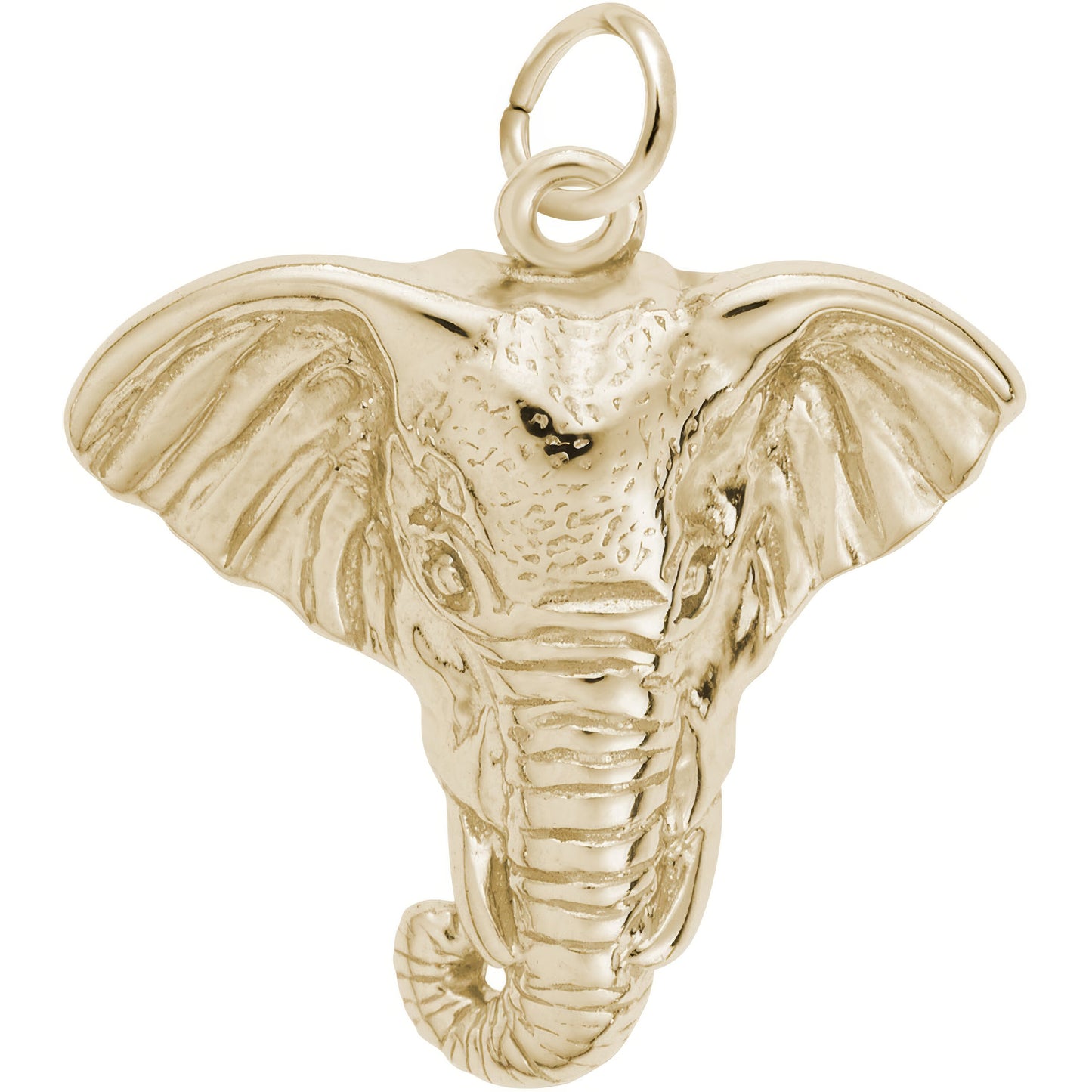 Elephant Head Charm - Metal - Sterling Silver