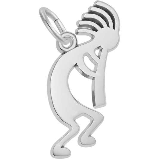 Sterling Silver Kokopelli Charm - 24mm x 9mm