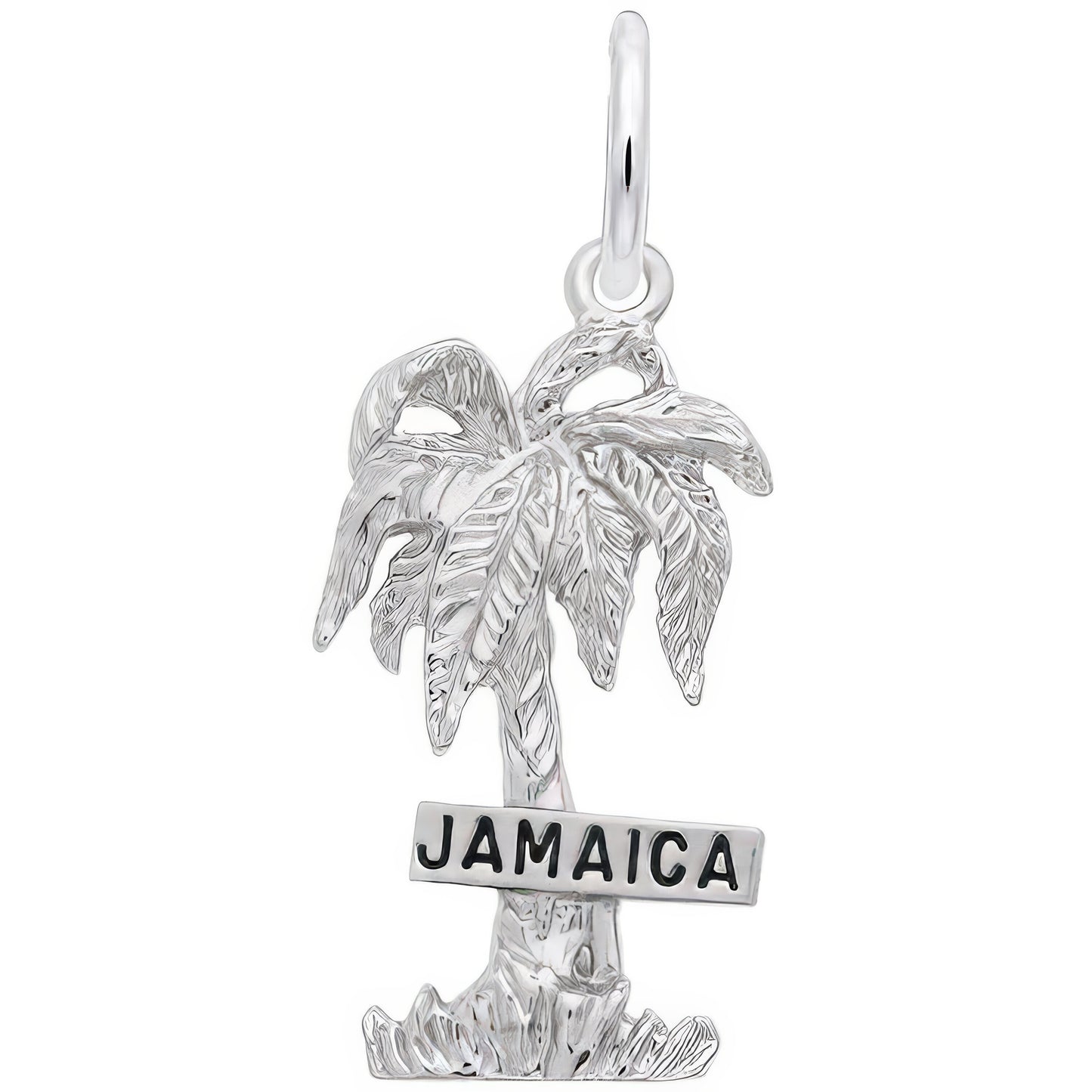 Jamaica Palm Tree Charm - Metal - Sterling Silver