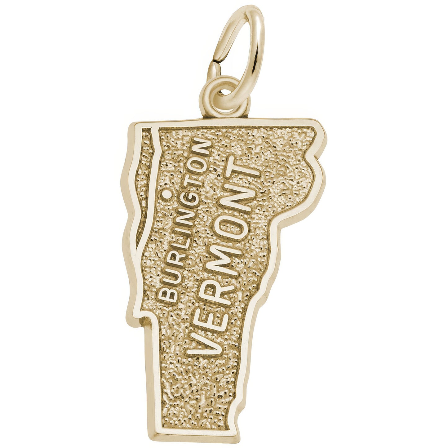 Burlington Vermont Map Charm - Metal - Sterling Silver