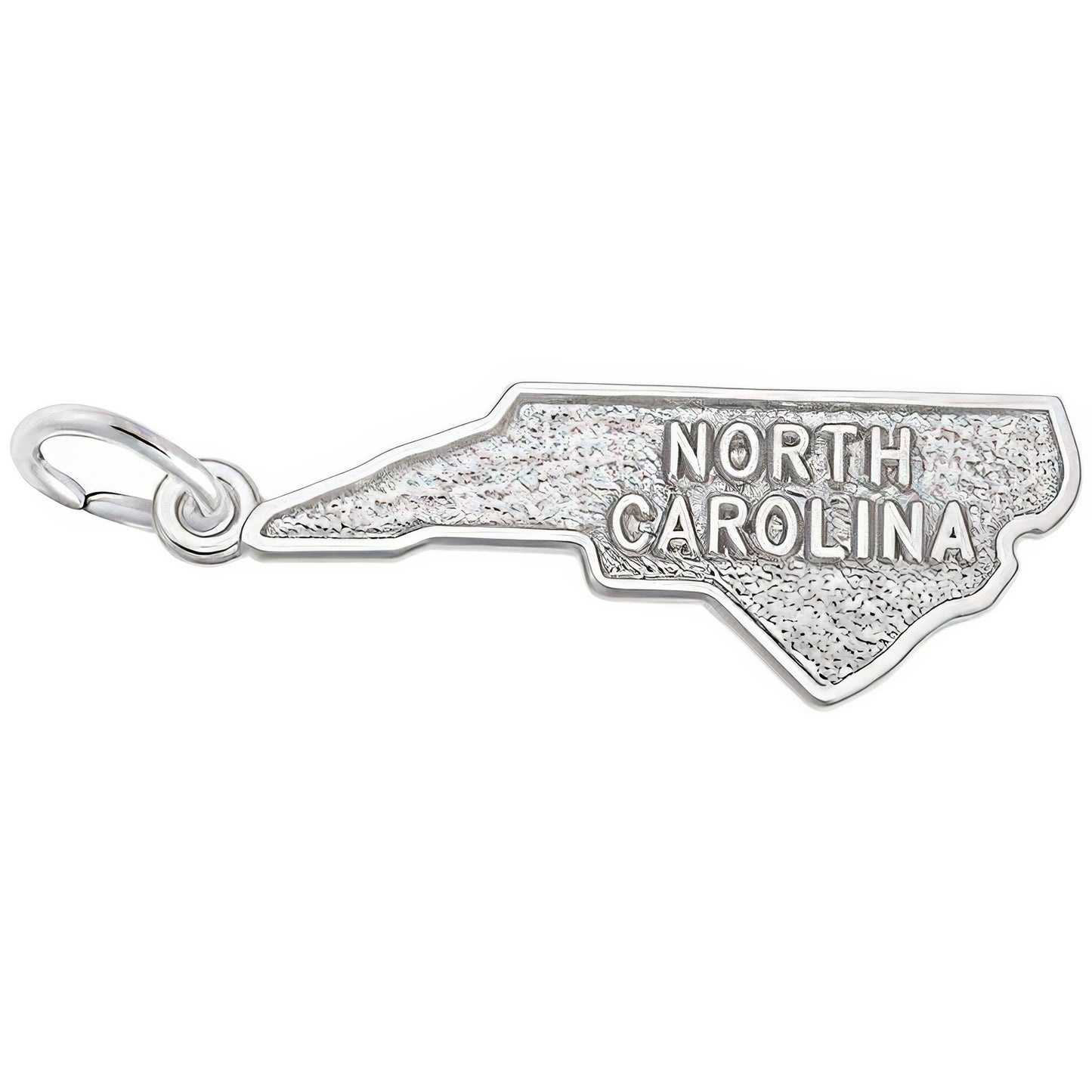 North Carolina Map Charm - Metal - Sterling Silver
