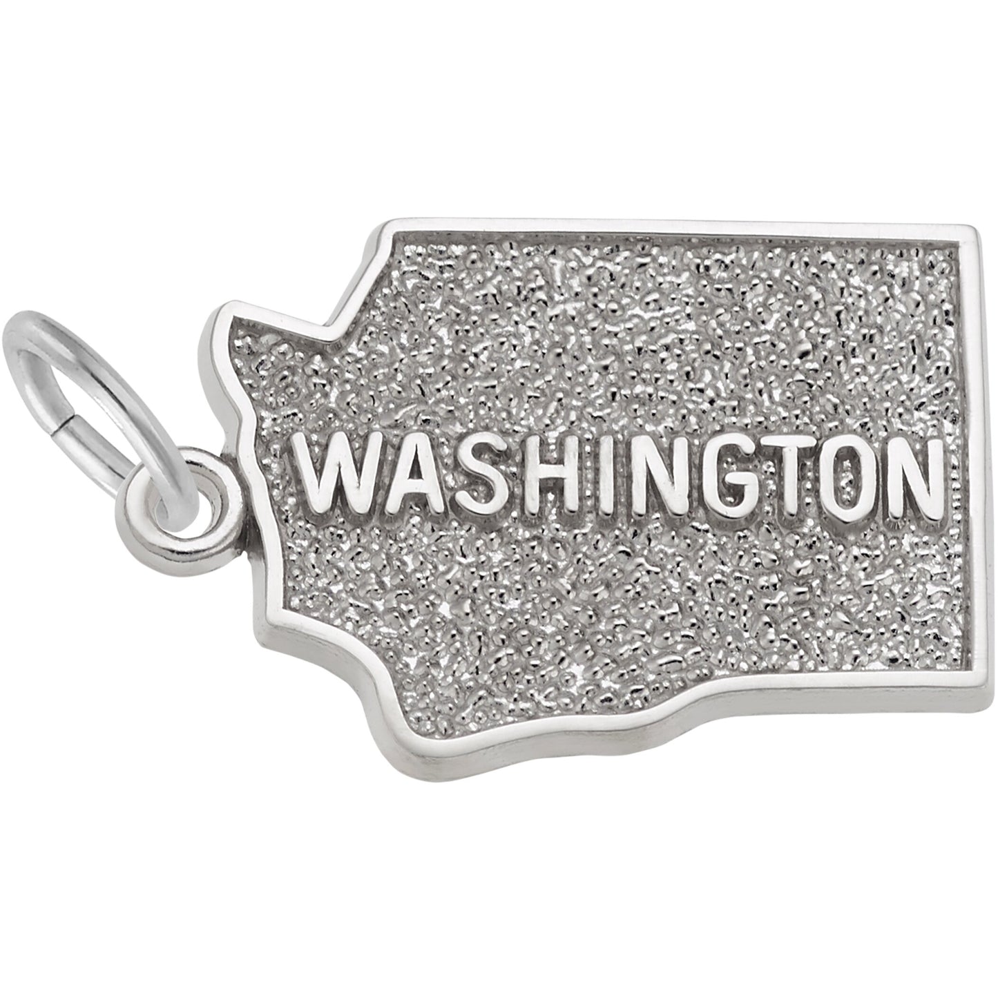 Washington Map Charm - Metal - Sterling Silver