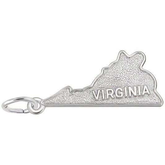 Sterling Silver Virginia Map Charm