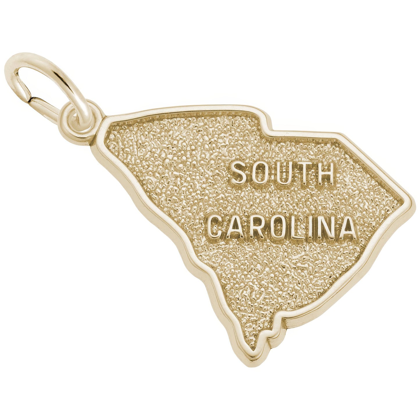 South Carolina Map Charm - Metal - Sterling Silver