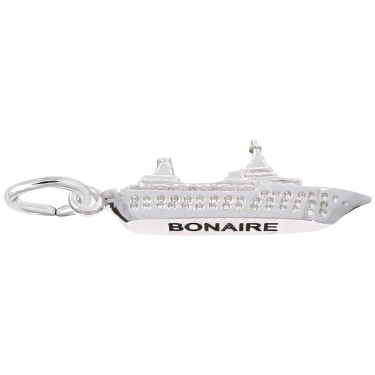 Bonaire Cruise Ship 3D Charm - Metal - Sterling Silver