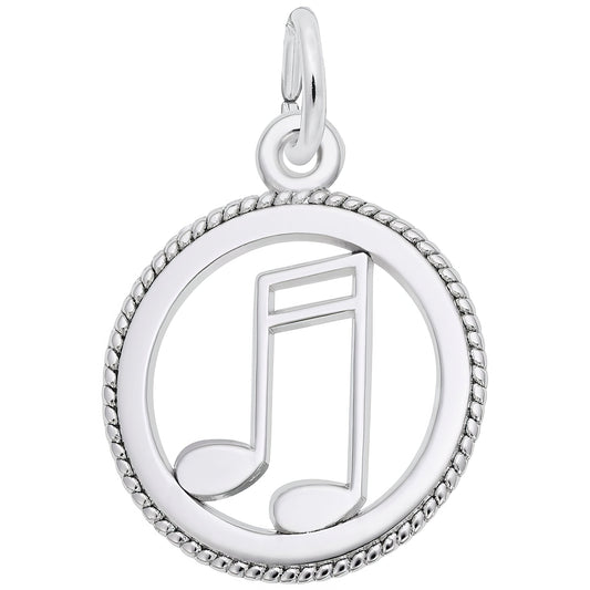 Sterling Silver Music Charm - 17mm x 17mm
