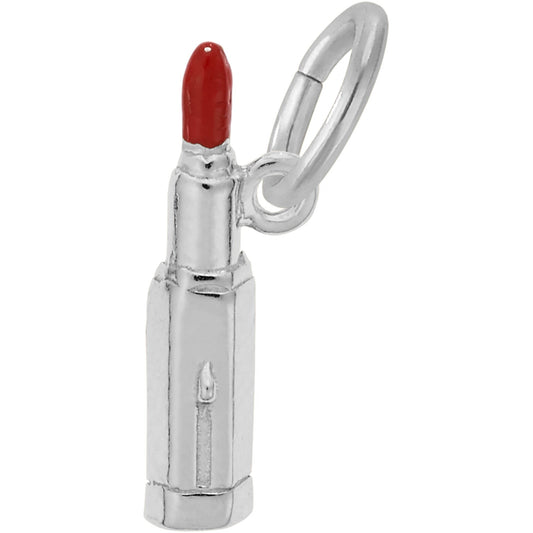 Sterling Silver Lipstick Charm - 16mm x 4mm