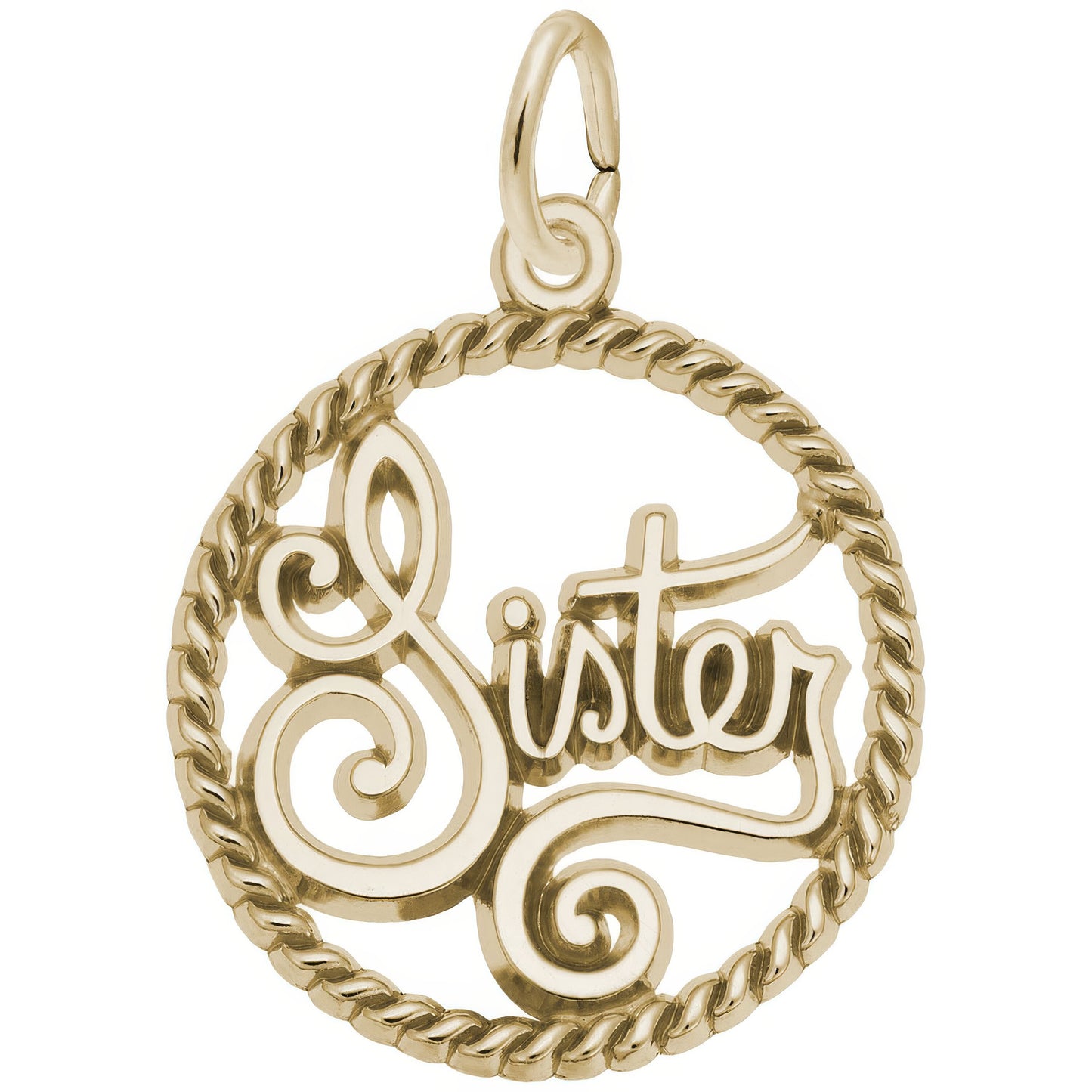 Sister Rope Circle Charm - Metal - Sterling Silver