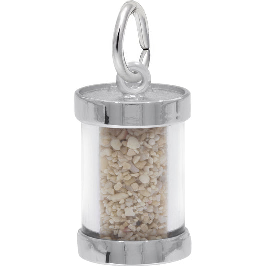 St. Lucia Sand Capsule Charm - Metal - Sterling Silver