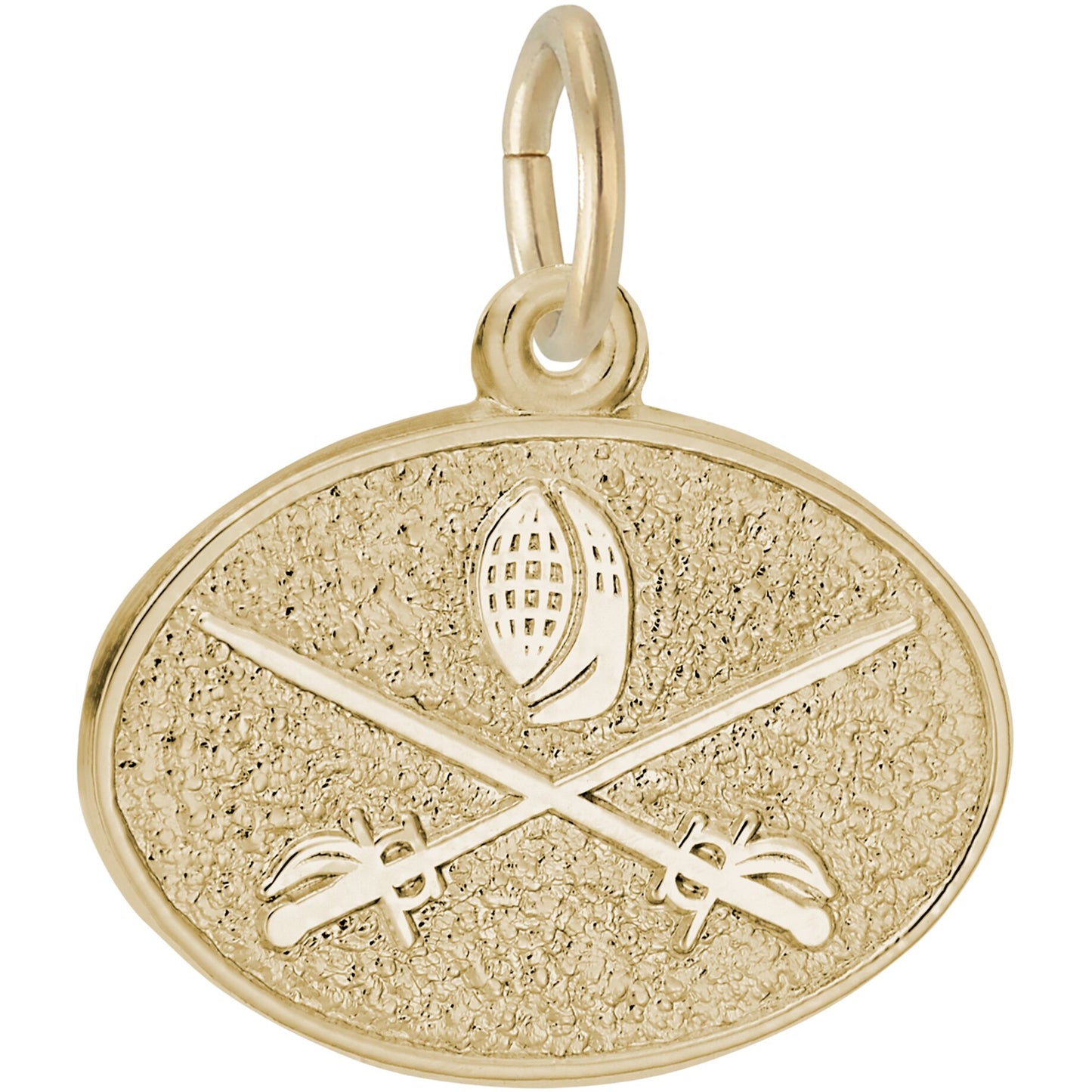 Fencing Oval Charm - Metal - Sterling Silver