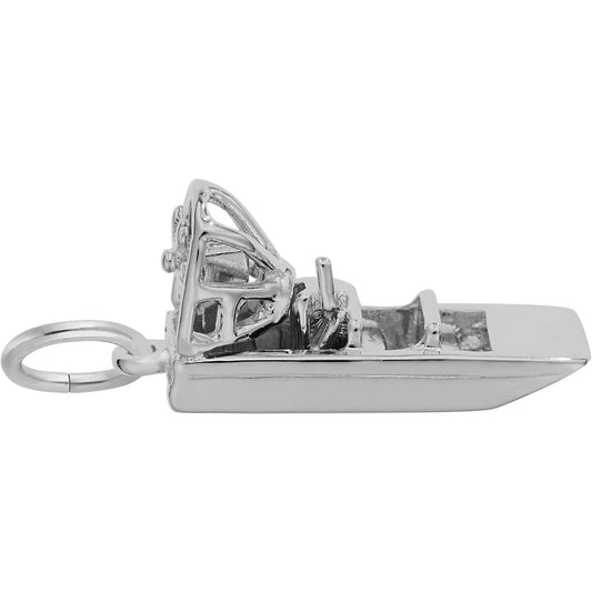 Air Boat Charm - Metal - Sterling Silver