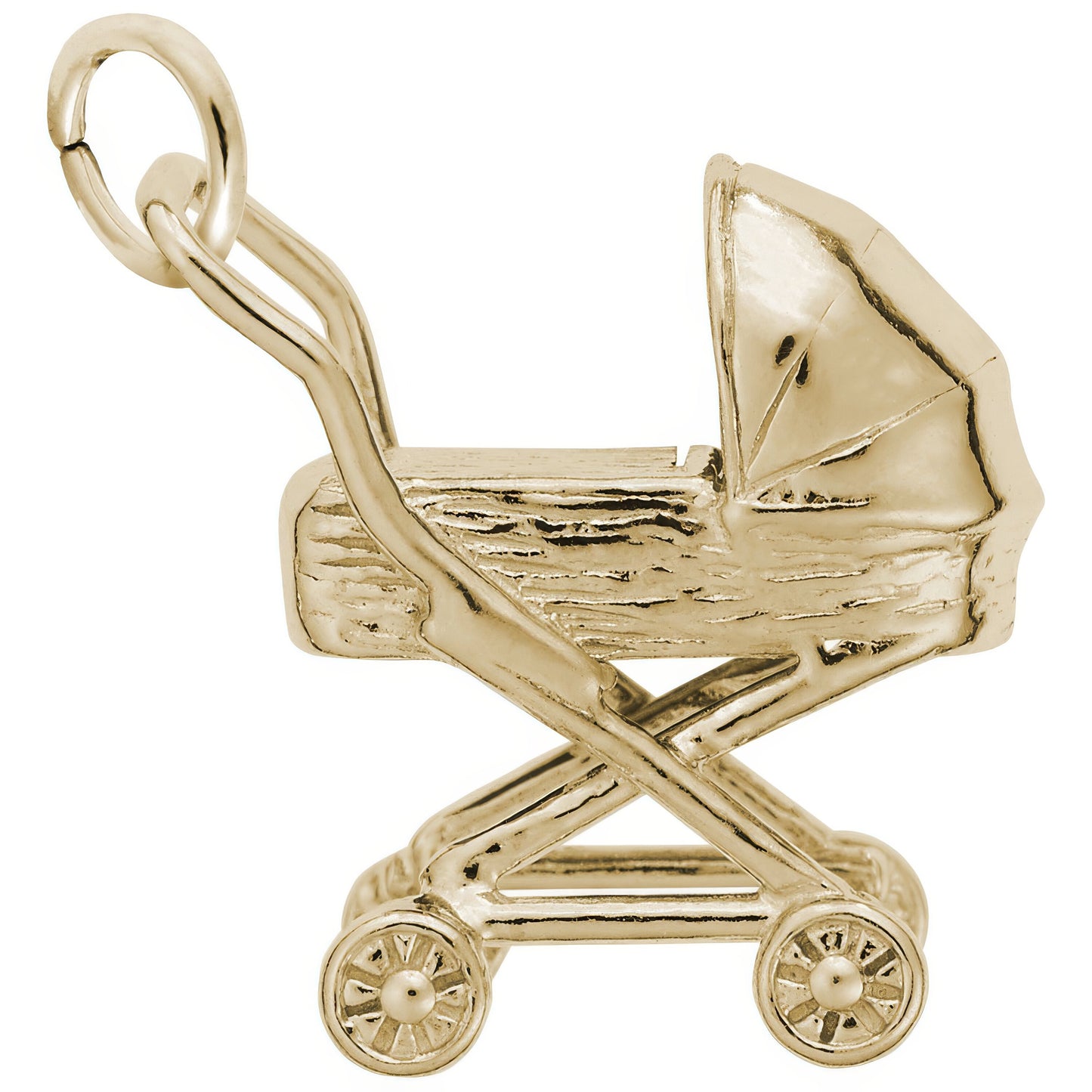 Traditional Baby Carriage Charm - Metal - Sterling Silver