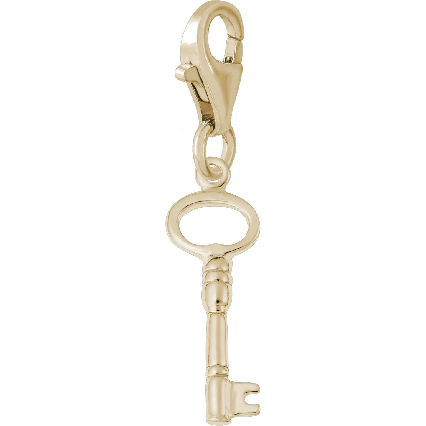 Old Style Skeleton Key Charm - Metal - Sterling Silver