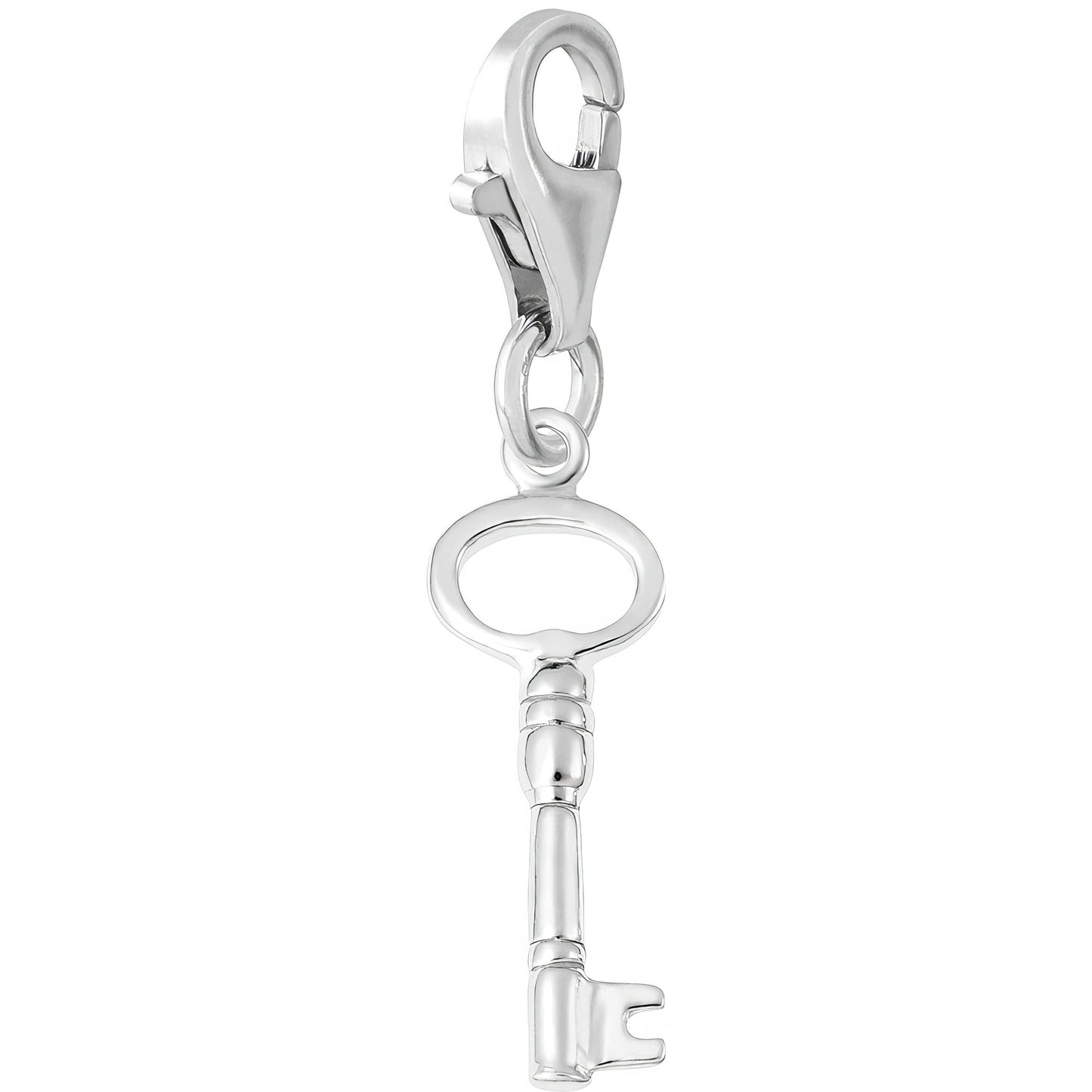 Old Style Skeleton Key Charm - Metal - Sterling Silver