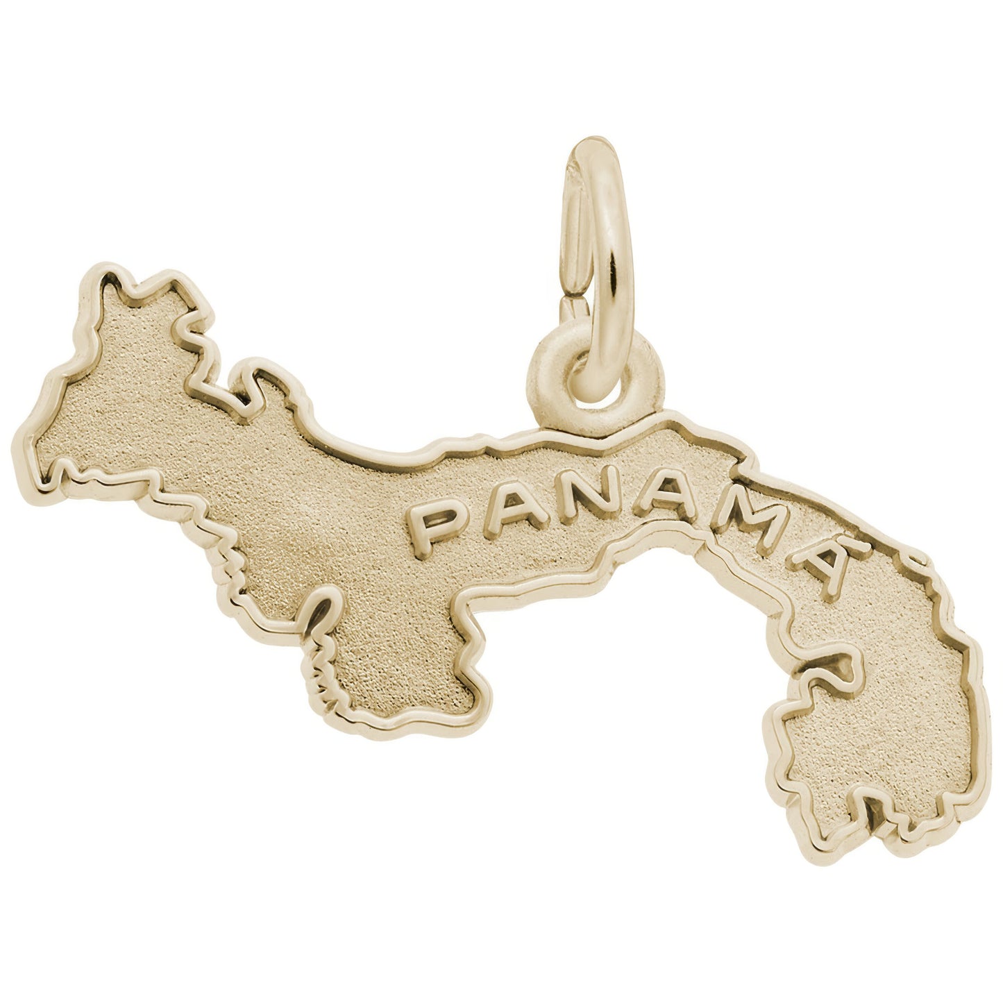 Sterling Silver Panama Map W/border Charm - 10mm x 25mm