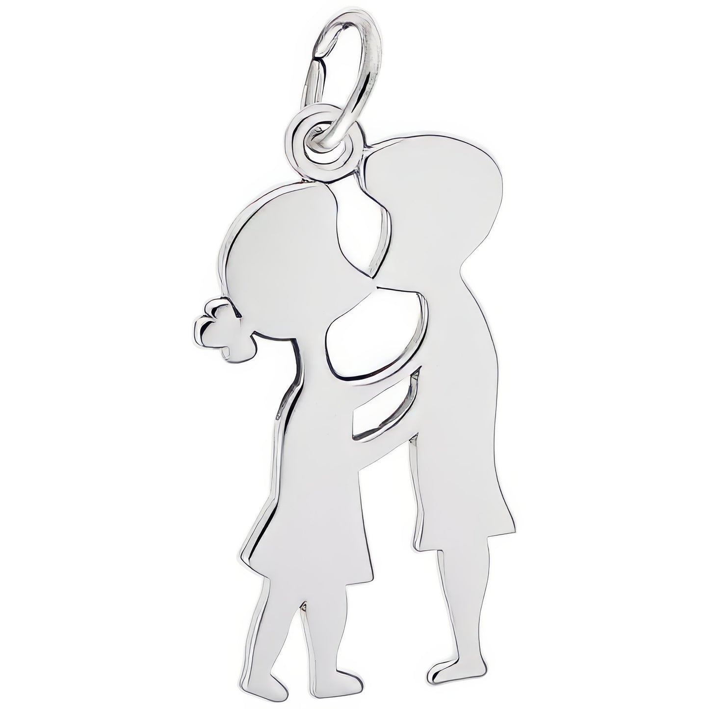Sterling Silver Boy And Girl Charm - 22mm x 13mm