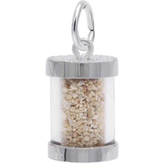 Panama Sand Capsule Charm - Metal - Sterling Silver