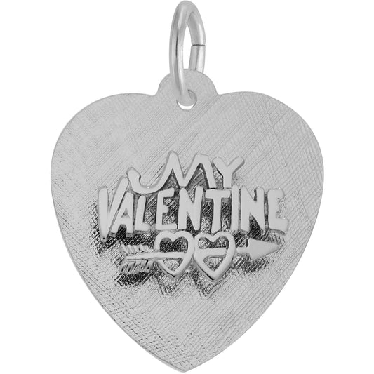 My Valentine Heart Charm - Metal - Sterling Silver