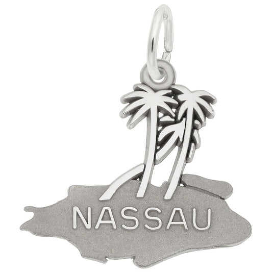 Nassau Palms Charm - Metal - Sterling Silver