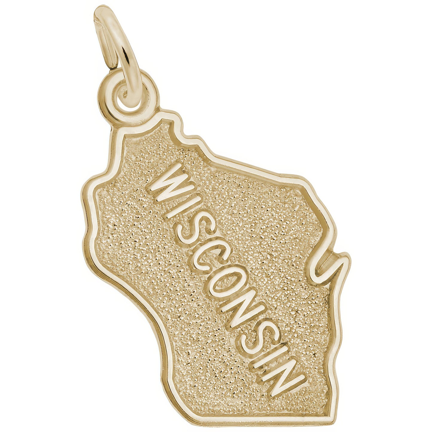 Wisconsin Map Charm - Metal - Sterling Silver