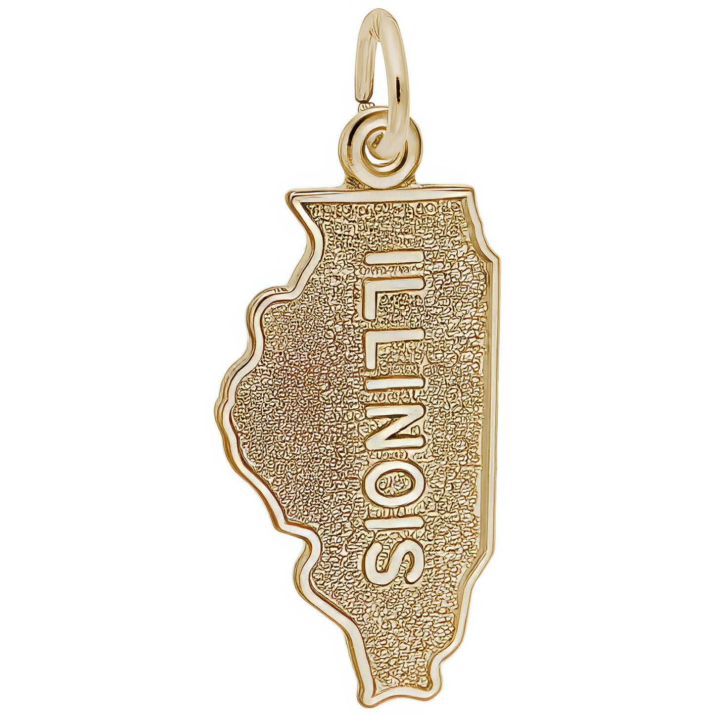 Illinois Map Charm - Metal - Sterling Silver