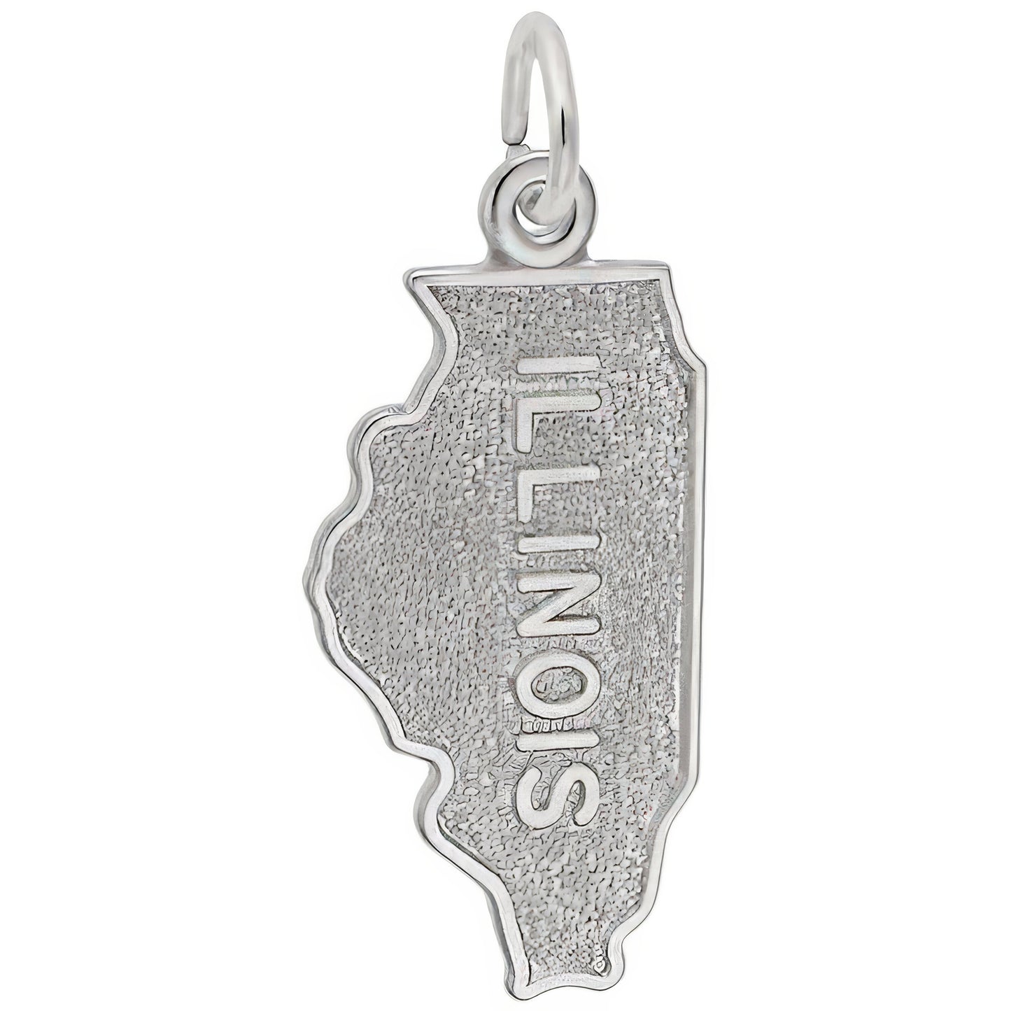 Illinois Map Charm - Metal - Sterling Silver