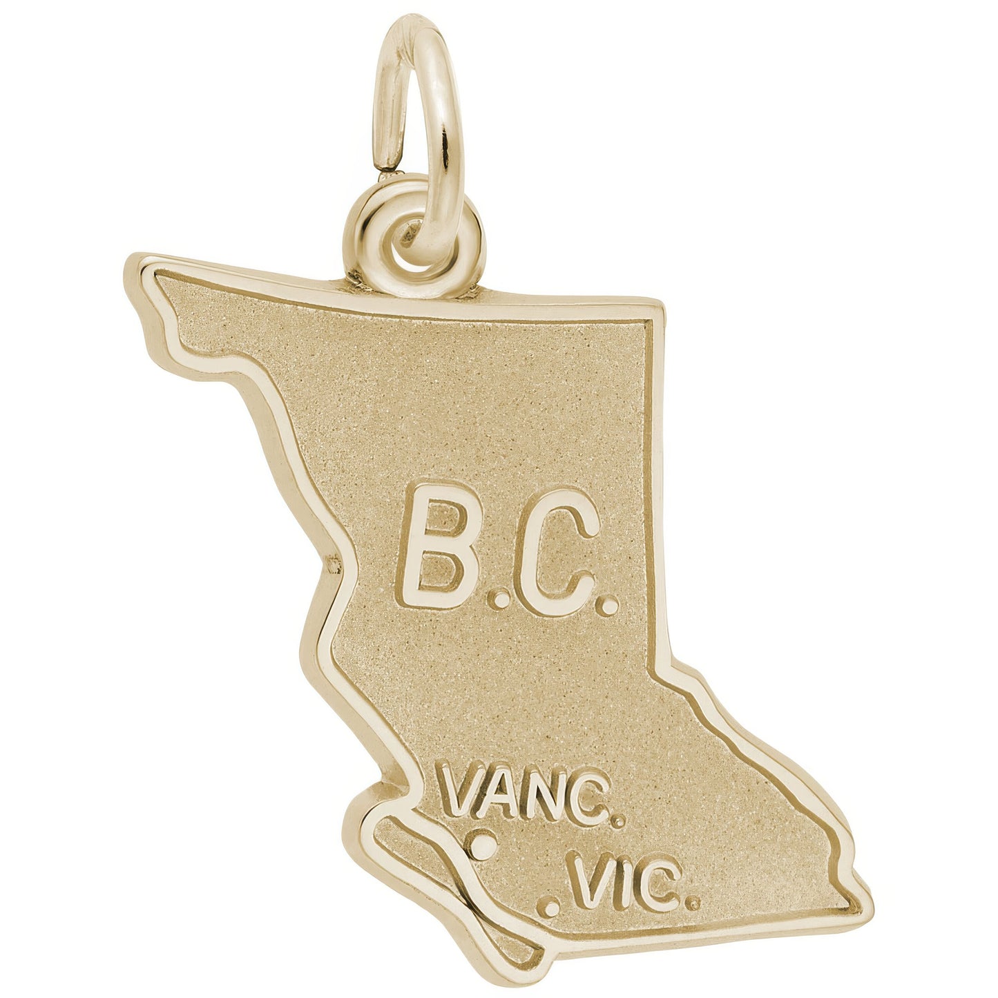British Columbia Map Charm - Metal - Sterling Silver