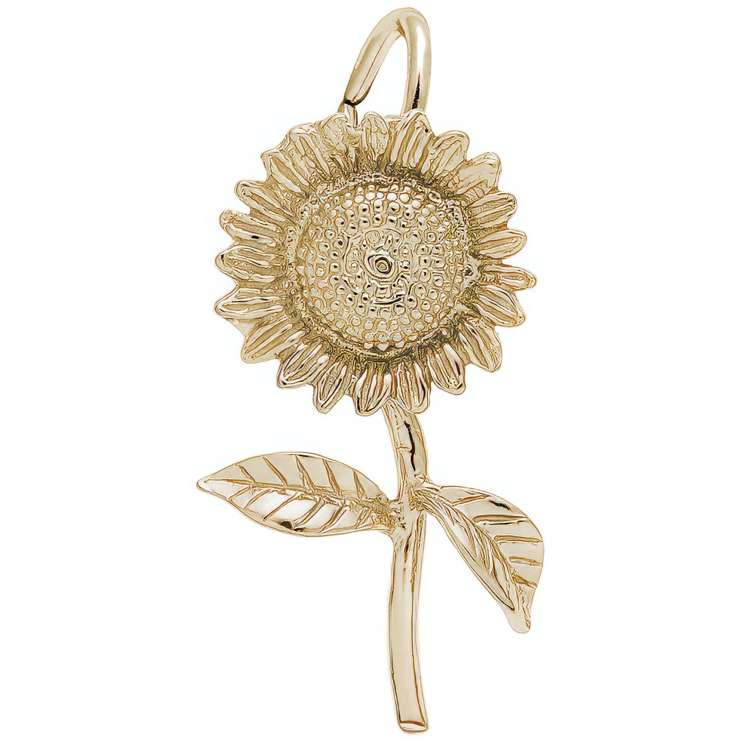 Sterling Silver Sunflower Charm - 30mm x 16mm