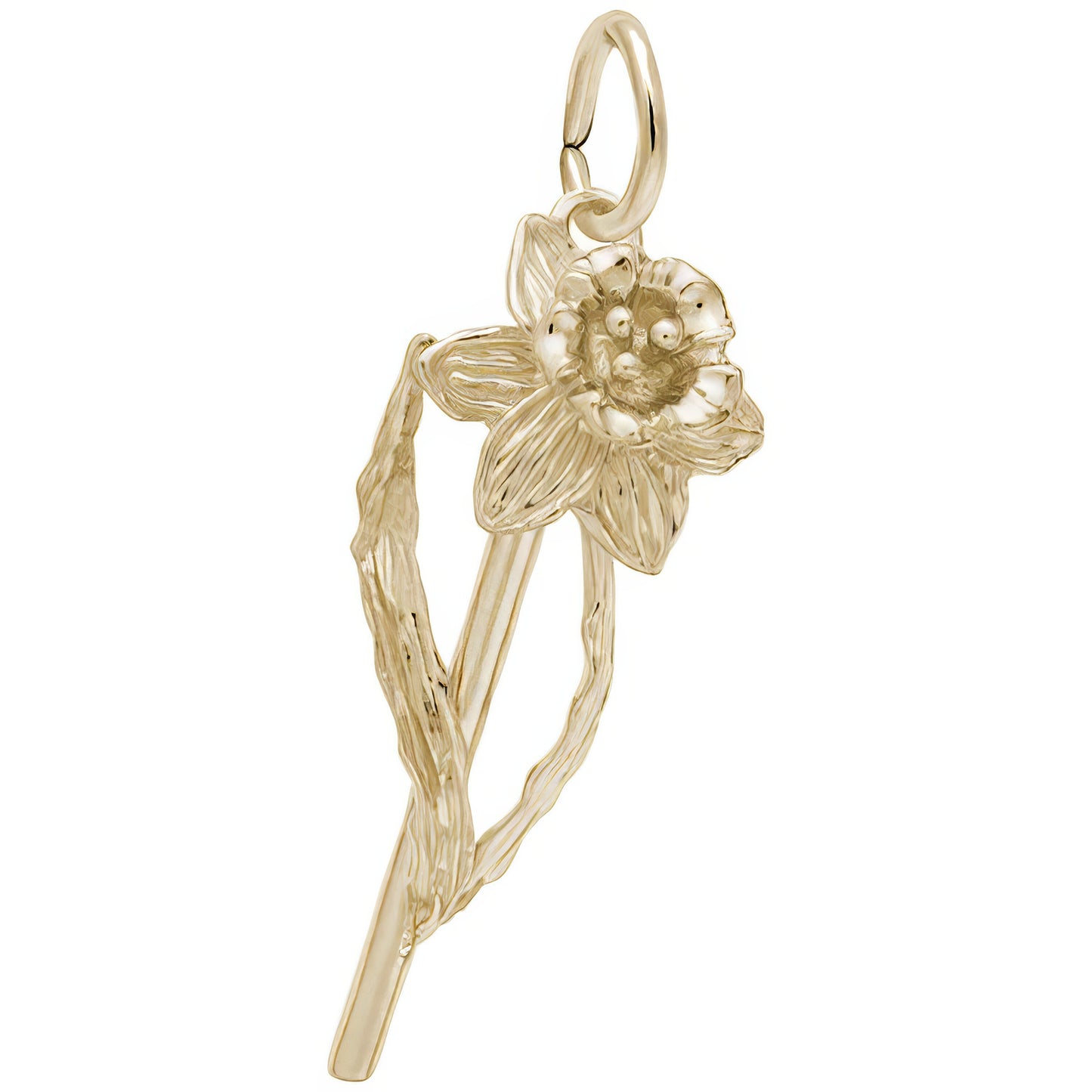 Daffodil Flower Charm - Metal - Sterling Silver