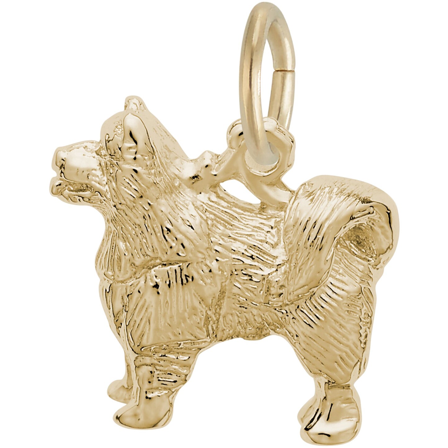 Samoyed Dog Charm - Metal - Sterling Silver