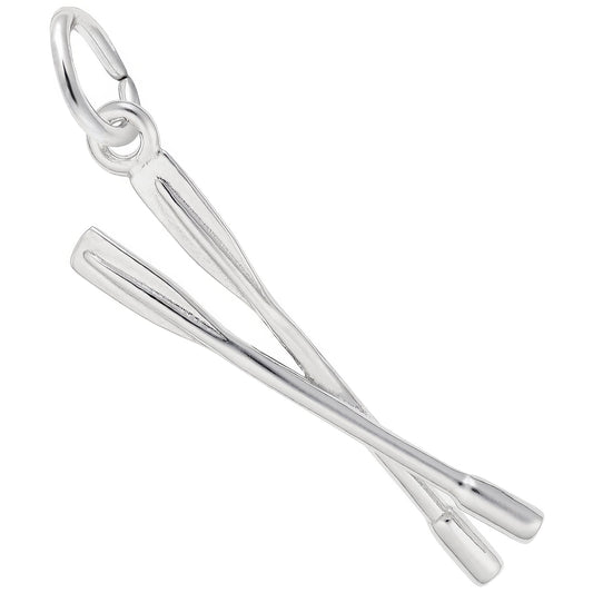 Sterling Silver Crew Oars Charm - 22mm x 3mm